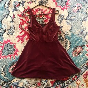 Red velvet dress